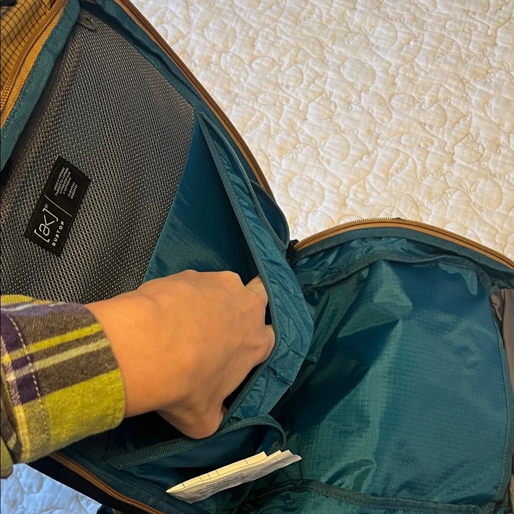 Burton Checkered Tan and Blue Backpack - Picture 8 of 11